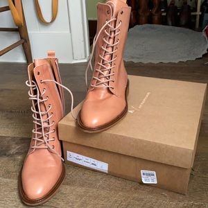 Lace Up Pink Boots